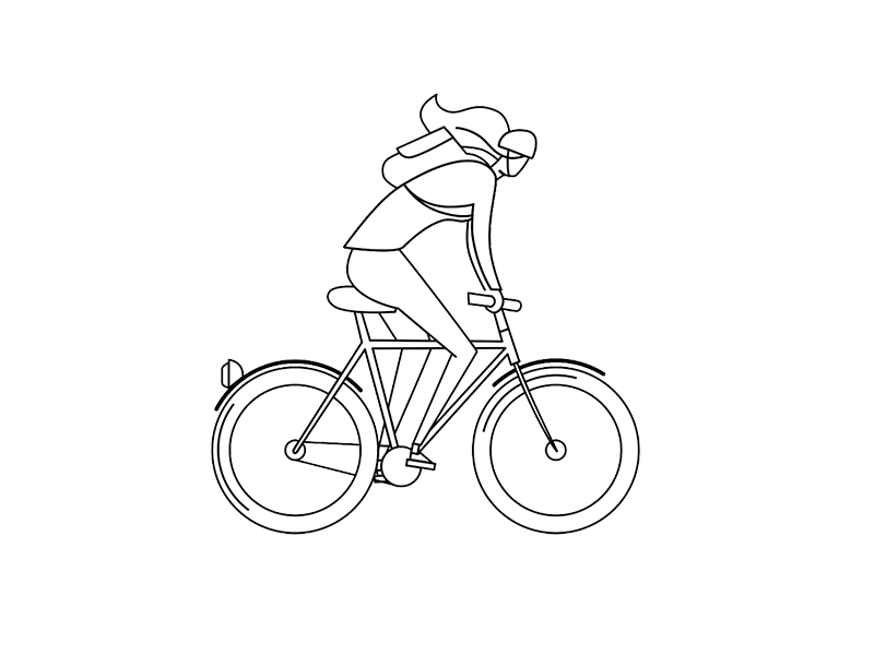 Cyclist animation bicycle bike cycle cyclist mograph moho studio monoline motion rigging