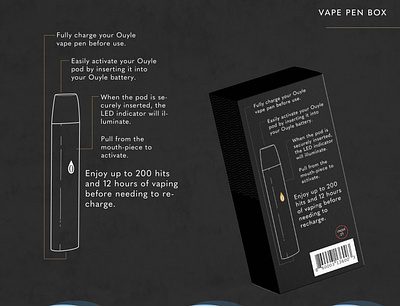 Vape Pen Package Design battery box mockup brand design brand identity cbd oil charger hemp infographic package package box design package design packagedesign smoke vape pen