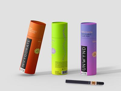 Disposable Vape Pen Package Design brand design brand identity cannabis cbd cbd oil dispensary funky graphic design graphicdesign hemp neon package design product key thc vape pen