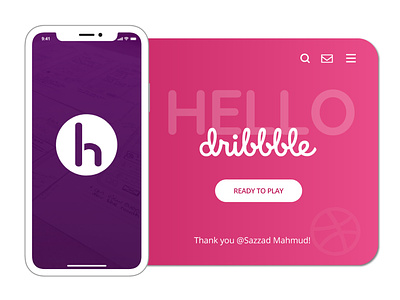 Hello Dribbble! branding design invitation logo ui ux