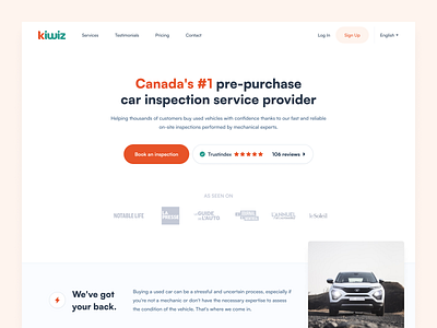 Kiwiz Canada website redesign