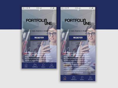 PortfoliOne Application Design