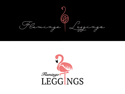 Logo Variations for Flamingo Leggings art artwork design illustration illustrator logo logo design logodesign logos logotype typography ui vector