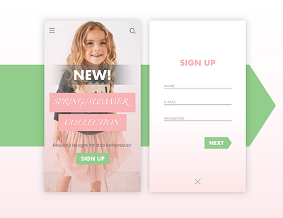 Home and Sign Up Screens Design app app design apparel application art design fashion app home screen homepage homepage design mobile app mobile app design mobile ui sign up sign up page sign up ui signup page signup screen typography ui