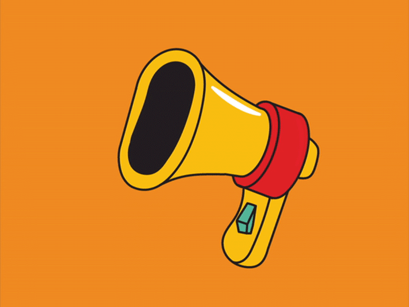 Speak up your mind aftereffects animated gif animation gif megaphone minimal tongue vector vegan