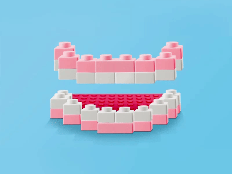 Teeth animation creative dentist digital gif kids legos loop minimal photoshop social media stopmotion teeth toys