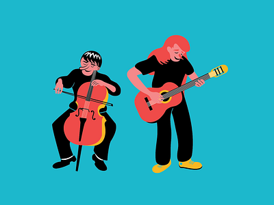 Orchestra character colorful illustration illustrator music orchestra vector