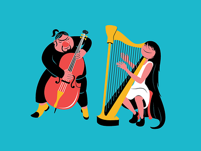 Orchestra_02 character design colorfull illustration illustrator music musician orchestra vector