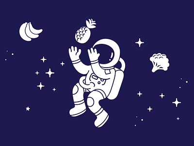 Astroboy TFF astronaut galaxy icon illustration illustrator minimal space stars thought for food universe vector