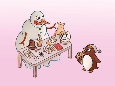 Christmas Fair christmas drawing fair illustration art penguins photoshop sketch snowman toys vintage