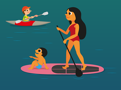 Watersports characterdesign illustration art illustrator paddleboard vector watersports