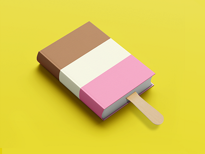 Summer reading book bookstore clever icecream illustration minimal photoshop simple sweet yummy