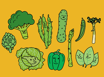 Green Vegetables educational illustration food green healthy icon illuatration vector illustration vegetables