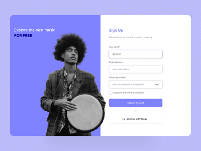 Daily UI Day 1 Signup design figma ui ui ux