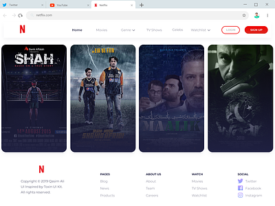 Movies website UI design