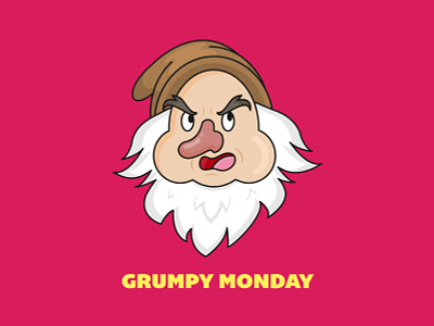Grumpy Monday character character design design disney disney art fan art flat illustration vector