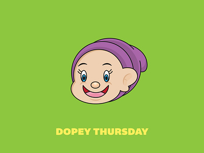 DOPEY Thursday cartoon character cartoon illustration character character design design disney disney art fan art flat illustration meme mood vector