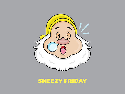 SNEEZY Friday cartoon character cartoon illustration character character design design disney disney art fan art flat illustration vector