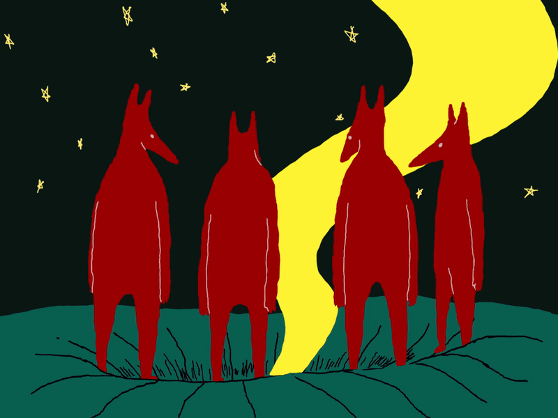 Coyotes hear something 2d animation animation coyotes flash animation gif smoke