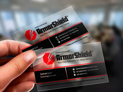 Identity and Corporate Stationary Design armor bullet proof file business card glass name card protective film shield