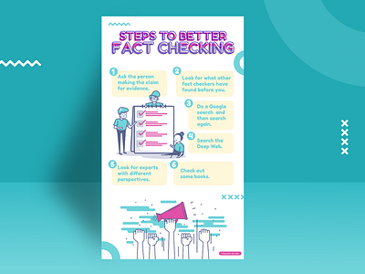 Steps To Better Fact Checking design illustration infographic design infographics jakarta vector