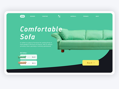 Need a comfortable sofa after work design ui web