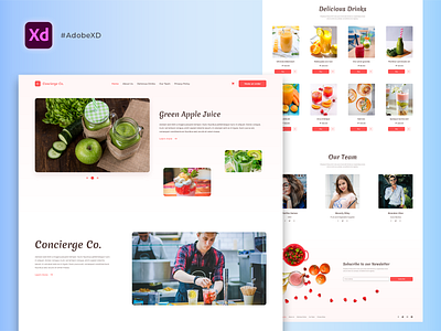 Concierge Co. (Delicious Drinks) Landingpage UI Concept