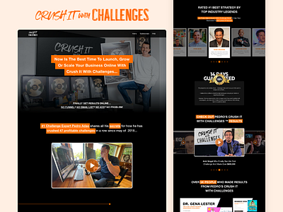 Crush It With Challenges Redesign Concept business coaching concept homepage landingpage marketing pedro adao training ui concept ui design web design