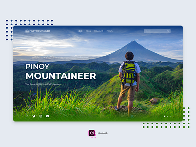 Pinoy Mountaineer Redesign Concept adobe xd concept hiking homepage landingpage mountaineer mountaineering mountains ui concept ui design web design
