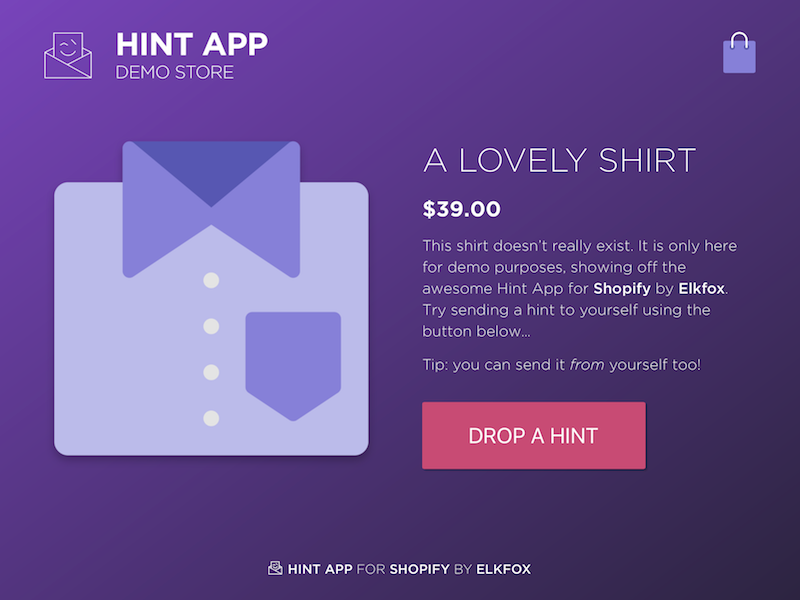 Hint App Demo Site by Team Elkfox for Elkfox on Dribbble