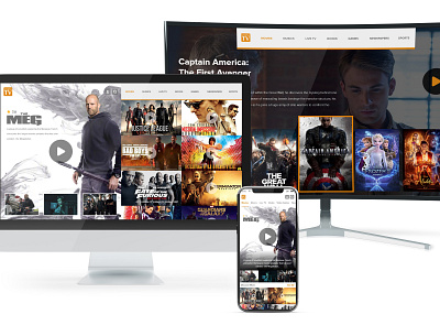 Movie Streaming App Design UI with Multiple Devices adobe xd adobe xd design dekstop streaming design app movie streaming app responsive design responsive ui watch movie app ui