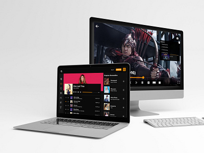 Desktop Music Player App & Movie Player UI Design Concept