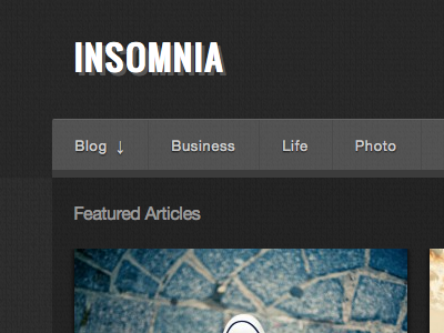 Insomnia dark menu nav theme wordpress