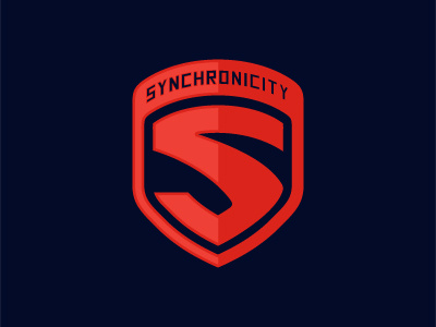 Synchronicity logo letter s logo s shield sync wordmark