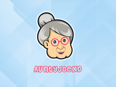 Aunty joe xd Macot autyjoexd character grandma grandmother logo mascot