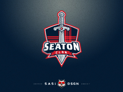 Seaton Clan logo clan logo mascot scottish shield sword