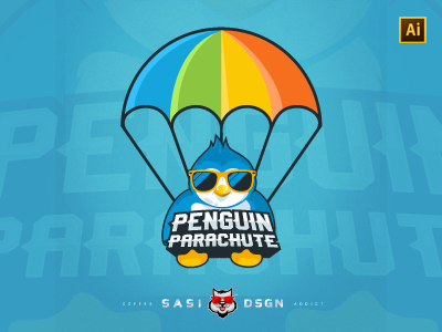 Penguin Parachute Mascot animal esport logo mascot penguin penguin parachute