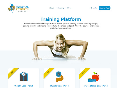 Personal Training Platform Landing Page