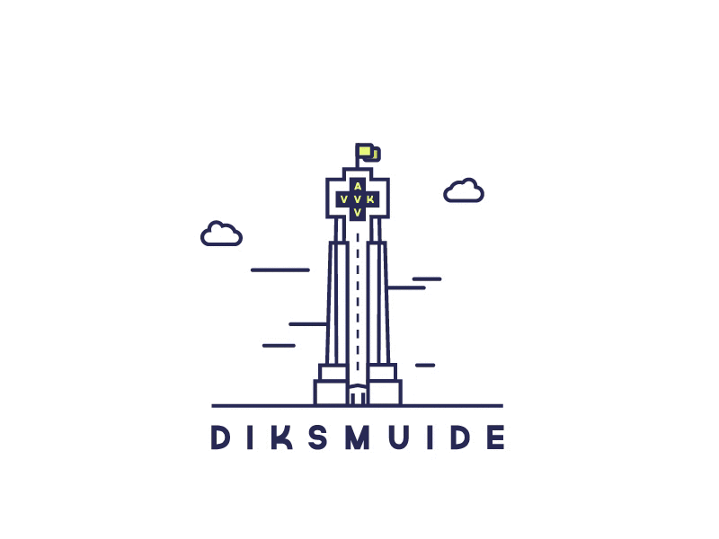 Hypnotising Diksmuide belgium blue design diksmuide flat icon iconic ijzertoren illustration stroke yellow