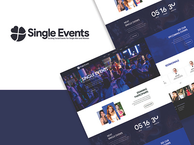 Party Website for SingleEvents.com front end development illustration web design