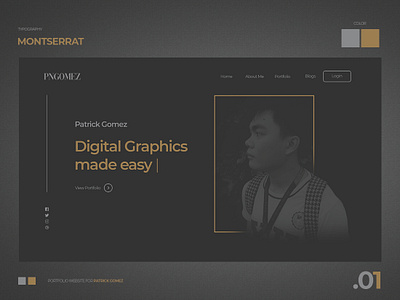 Patrick Gomez WebSite modern web design photoshop typography uidesign uiux uxdesign webdesign