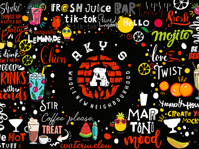 Akys - Drink Menu art artist branding design food and drinks fresh graphic design illustration