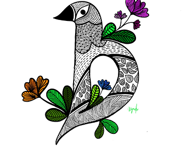 Typography - nature and gond art