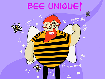 Day 17: Bee unique.. covid design graphic design illustration m
