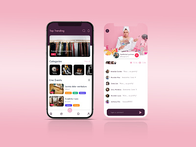 Live Video Shopping App UI Design