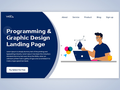 Programming & Graphic Design Landing Page animation app app design app designer branding design graphic graphic design landing page logo motion graphics programming ui