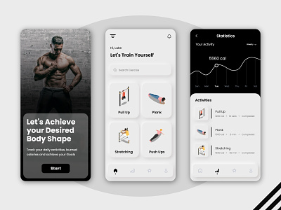 Gear Up With An Exceptional Fitness 🏋️ and Workout Tracking App app design app designer design inspiration fitness app graphic design health app mobile app mobile app design mobile app ui ui ui design workout app