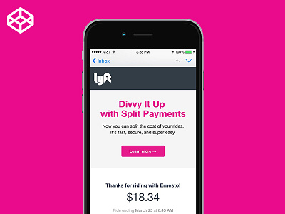 Lyft Ride Receipt Redesign #100daysofemail