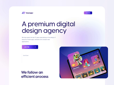 The Major - Website agency branding design ui website