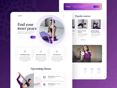 Yoga Online Courses Website agency animation design landing page online courses ui ux website yoga